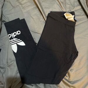 adidas Black Trefoil Logo  Leggings